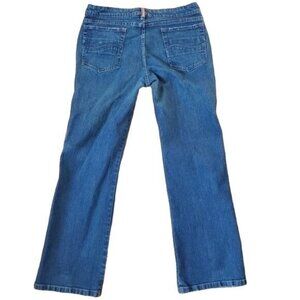 LEE Womens Jeans Blue One True‎ Fit Denim Distressed Casual Whiskered 9/10 Short